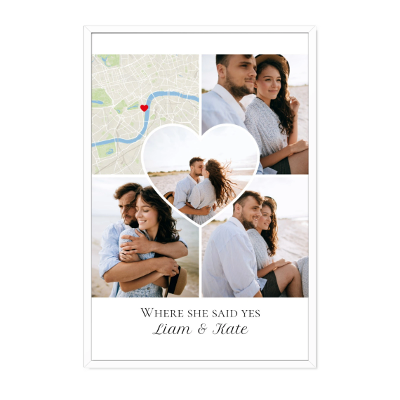 Framed Collage Poster 50 x 75 cm White Framed Collage Poster 50 x 75 cm White
