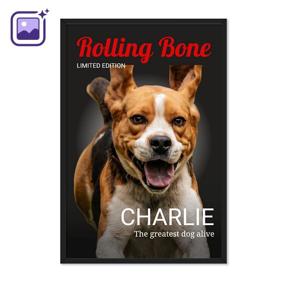 Poster magazine cover AI - black frame - 30x45