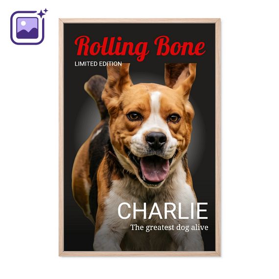 Poster magazine cover AI - natural frame - 30x45