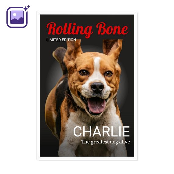 Poster magazine cover AI - white frame - 30x45