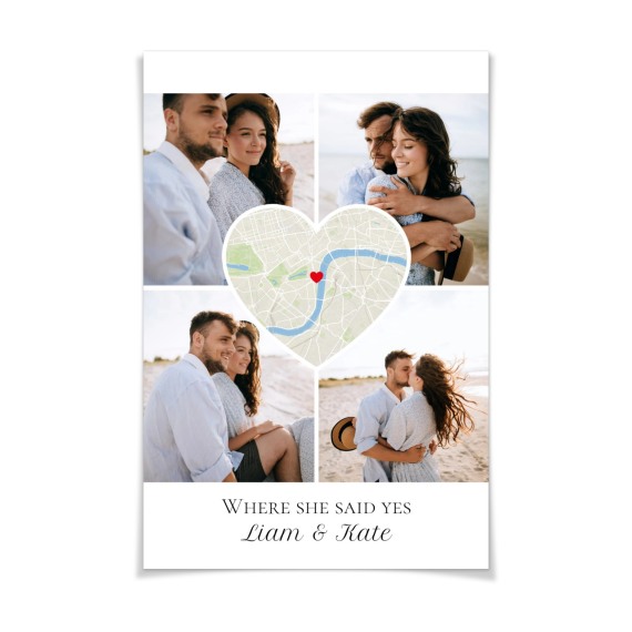 Carte en coeur et photos Carte en coeur et photos