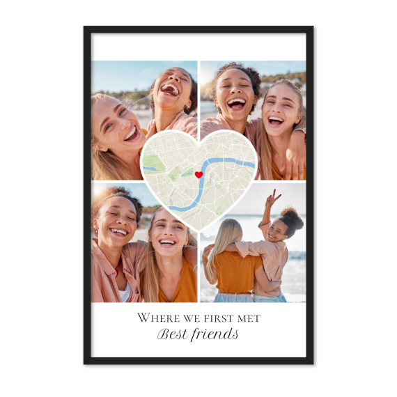 Carte en coeur et photos