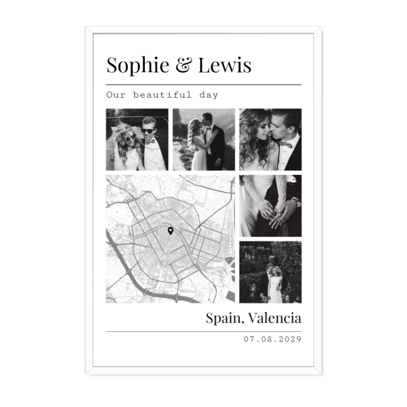 Map Poster white frame 30 x 45 Map Poster white frame 30 x 45