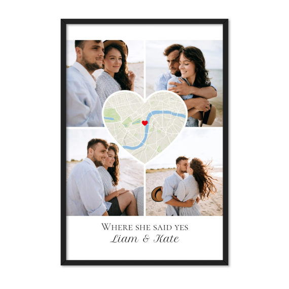 Carte en coeur et photos Carte en coeur et photos