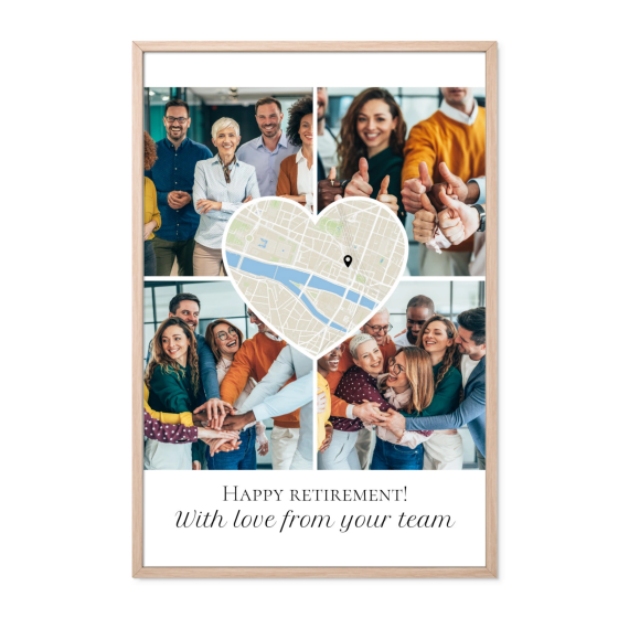 Carte en coeur et photos