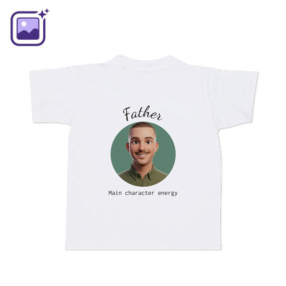 T-shirt met AI kinderen wit achterkant
