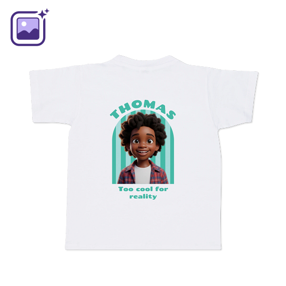 T-shirt with AI Kids White Back