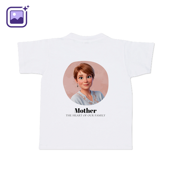 Kinder T-Shirt mit KI Weiss Rückseite