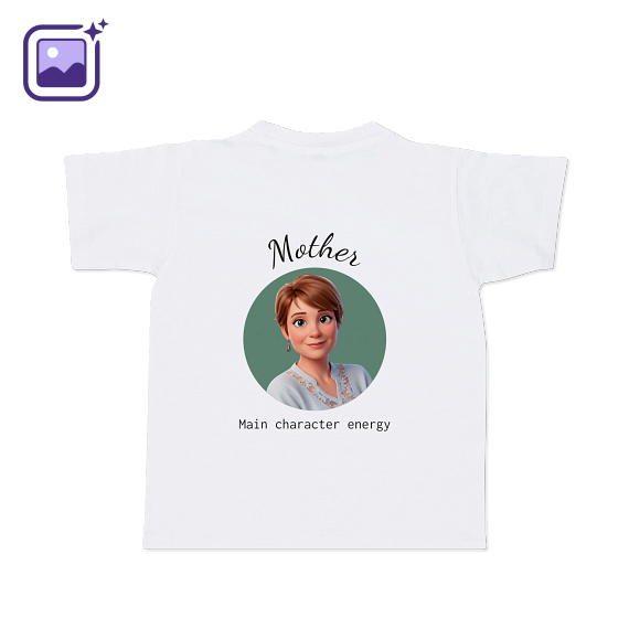 T-shirt met AI kinderen wit achterkant