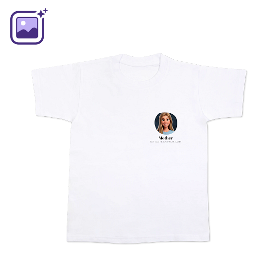 Kinder T-Shirt mit KI Weiss Vorderseite