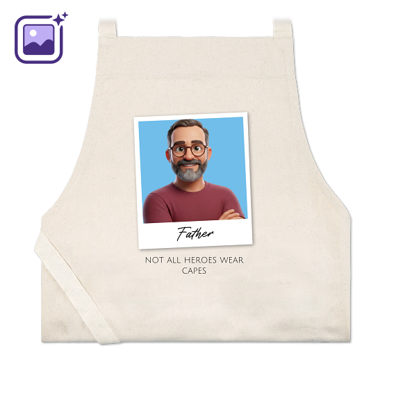 Tablier photo beige naturel