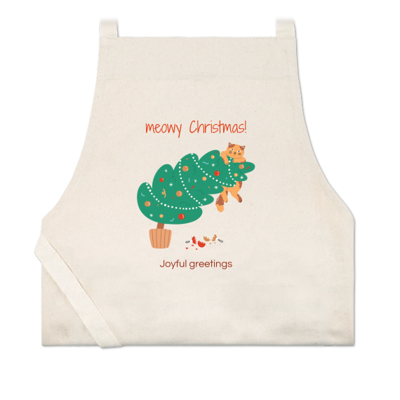 Personalised beige apron with photo and text Personalised beige apron with photo and text