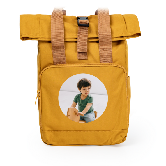 Sac à dos jaune avec impression