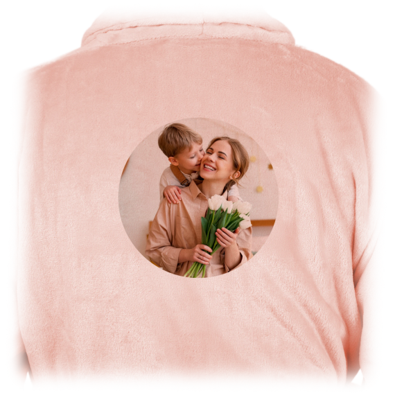 Dressing Gown pink-coloured with print back Dressing Gown pink-coloured with print back