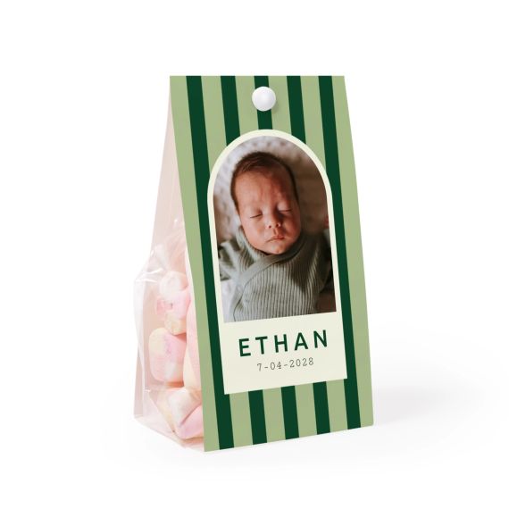 Candy bag with photo-wrapping and split pin - set of 12