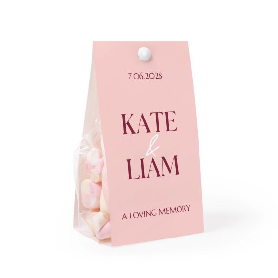 Candy bag with photo-wrapping and split pin - set of 12