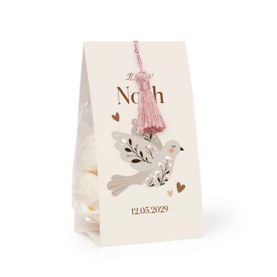Set Geschenktüten mit magnolienfarbener Quaste - 24 Stk. Set Geschenktüten mit magnolienfarbener Quaste - 24 Stk.