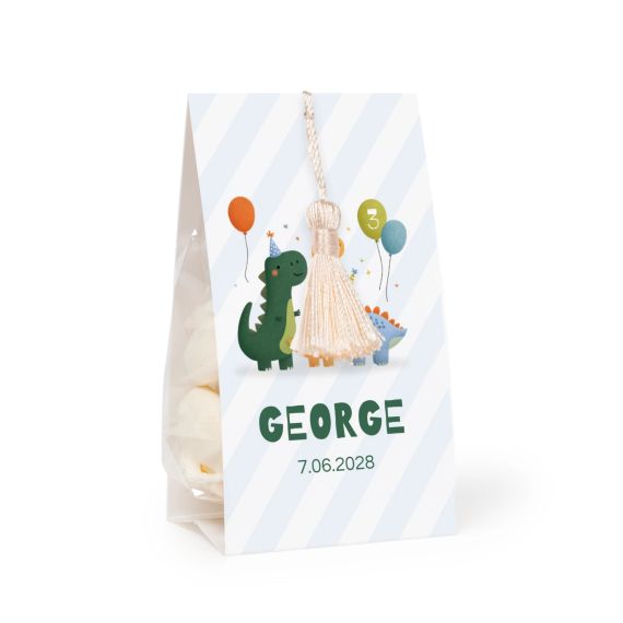 Ballotins à bonbons avec pompon vanille - lot de 24 Ballotins à bonbons avec pompon vanille - lot de 24