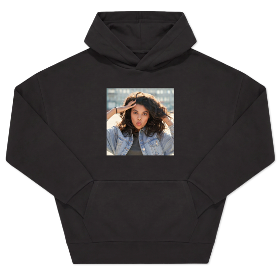Hoodie Unisex Zwart Print voorkant Hoodie Unisex Zwart Print voorkant