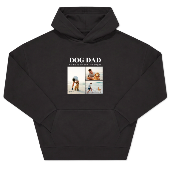 Hoodie Unisex Svart Tryck framsida