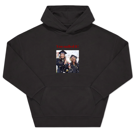 Hoodie Unisex Svart Trykk forside Hoodie Unisex Svart Trykk forside