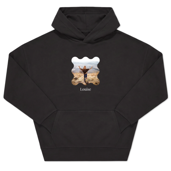 Hoodie Unisex Zwart Print voorkant