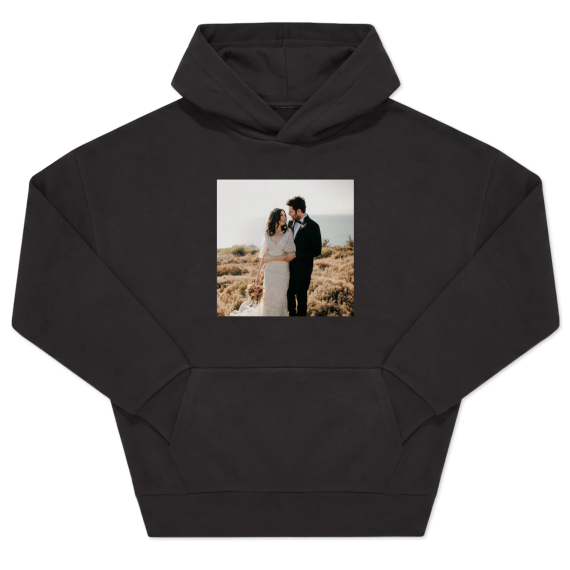 Hoodie Unisex Svart Trykk forside Hoodie Unisex Svart Trykk forside
