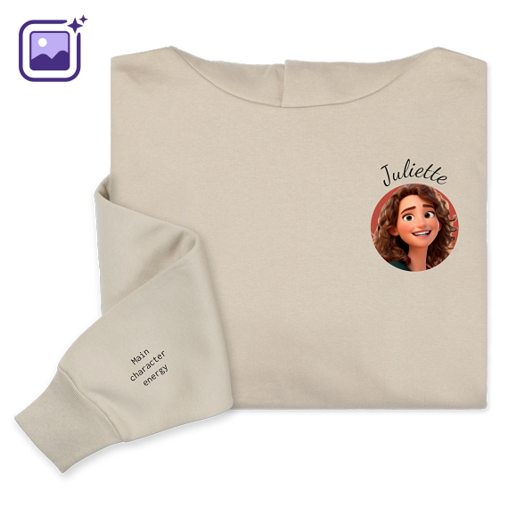 Hoodie Unisex Sand Print front and sleeve