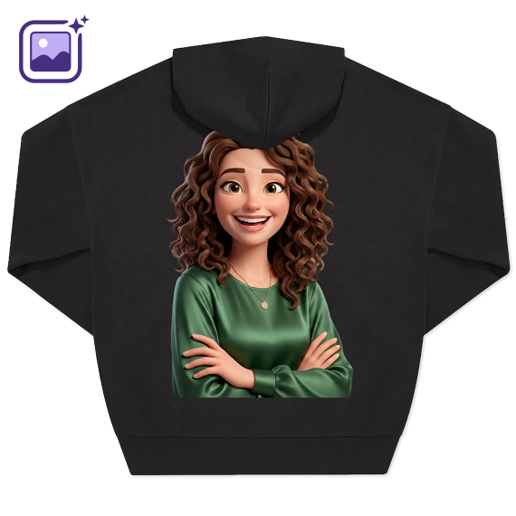 Hoodie Noir unisexe Imprimé au dos
