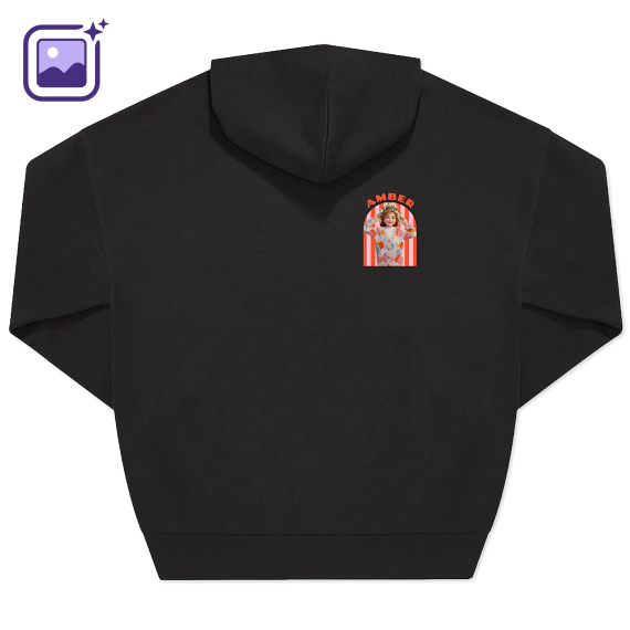 Hoodie Unisex Zwart Print achterkant