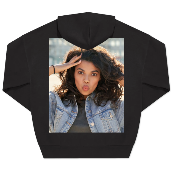 Hoodie Unisex Zwart Print achterkant Hoodie Unisex Zwart Print achterkant