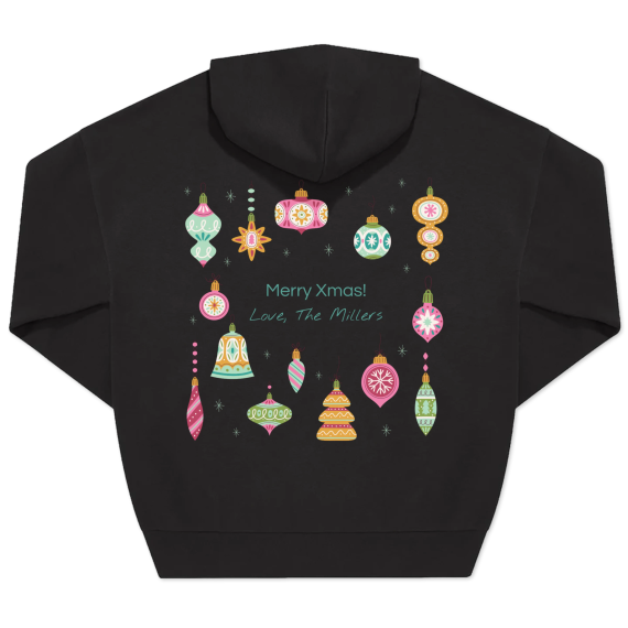 Hoodie Unisex Zwart Print achterkant Hoodie Unisex Zwart Print achterkant