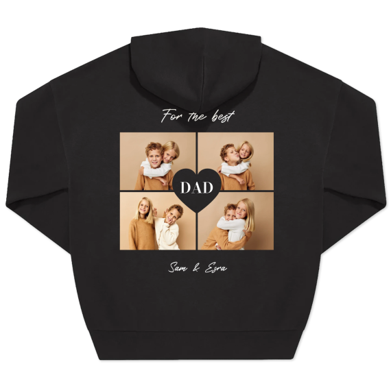 Hoodie Unisex Svart Trykk bagside Hoodie Unisex Svart Trykk bagside
