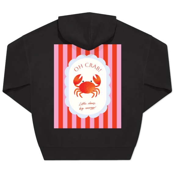 Hoodie Unisex Svart Tryck baksida