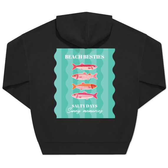 Hoodie Unisex Svart Tryck baksida Hoodie Unisex Svart Tryck baksida