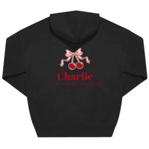 Hoodie Unisex Svart Tryck baksida Hoodie Unisex Svart Tryck baksida