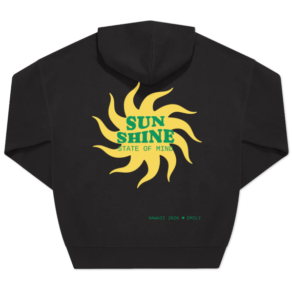 Hoodie Noir unisexe Imprimé au dos