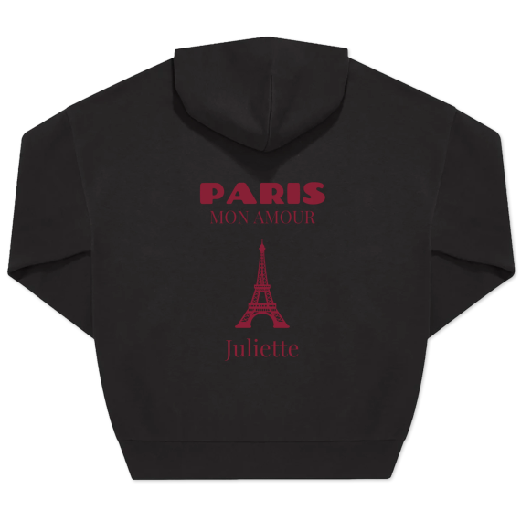 Hoodie Unisex Black Print back