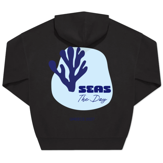 Hoodie Noir unisexe Imprimé au dos