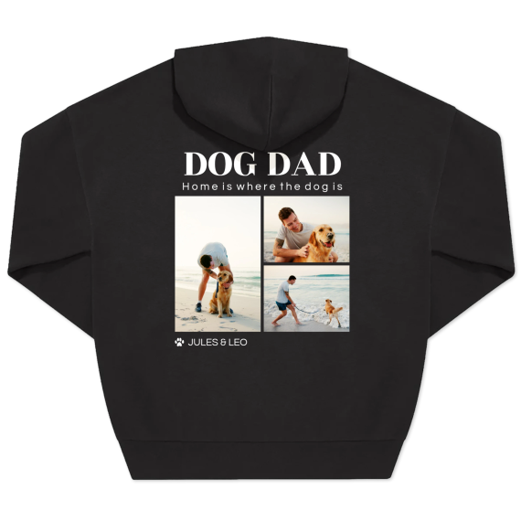 Hoodie Unisex Svart Tryck baksida