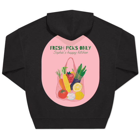 Hoodie Unisex Svart Tryck baksida Hoodie Unisex Svart Tryck baksida