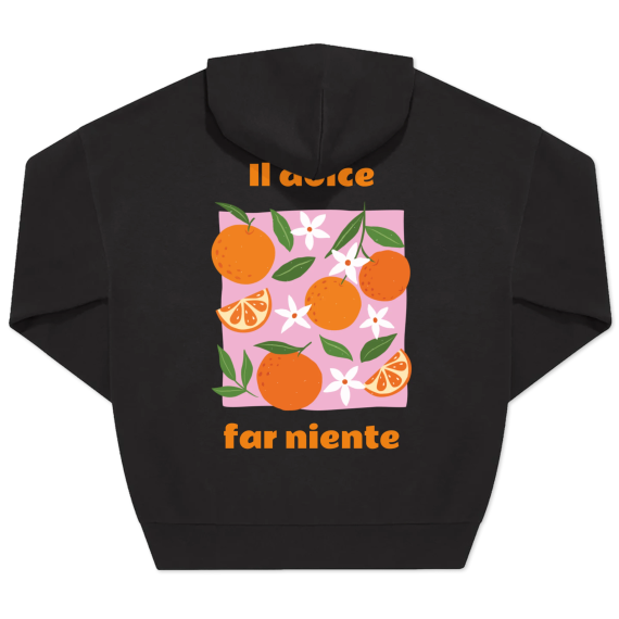 Hoodie Noir unisexe Imprimé au dos Hoodie Noir unisexe Imprimé au dos