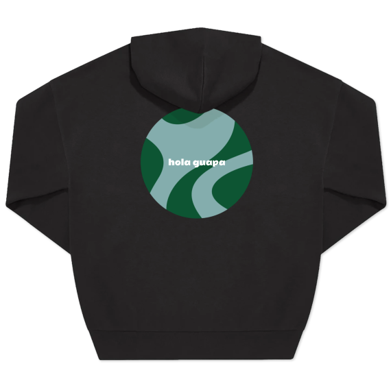 Huppari Unisex Musta Painatus takana Huppari Unisex Musta Painatus takana