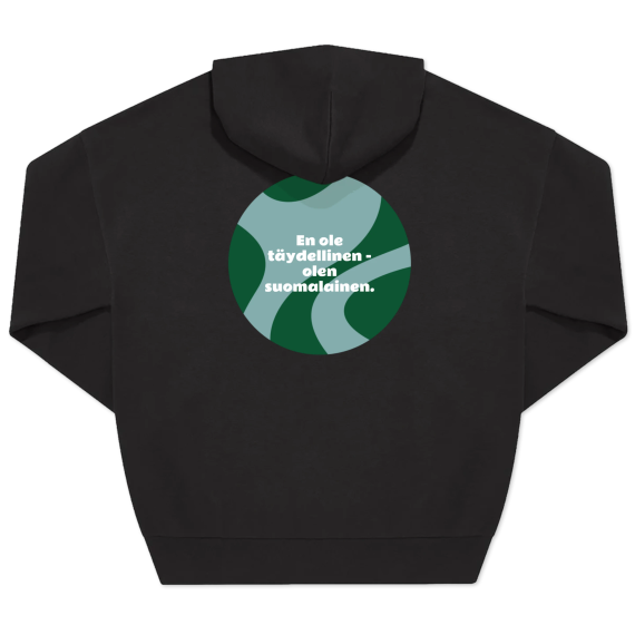 Huppari Unisex Musta Painatus takana Huppari Unisex Musta Painatus takana