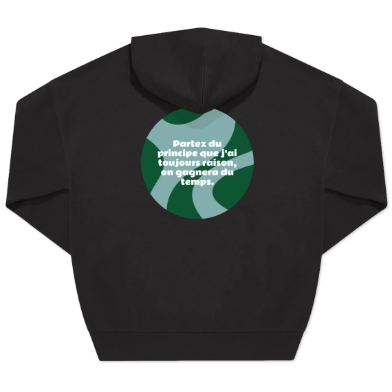 Hoodie Noir unisexe Imprimé au dos Hoodie Noir unisexe Imprimé au dos