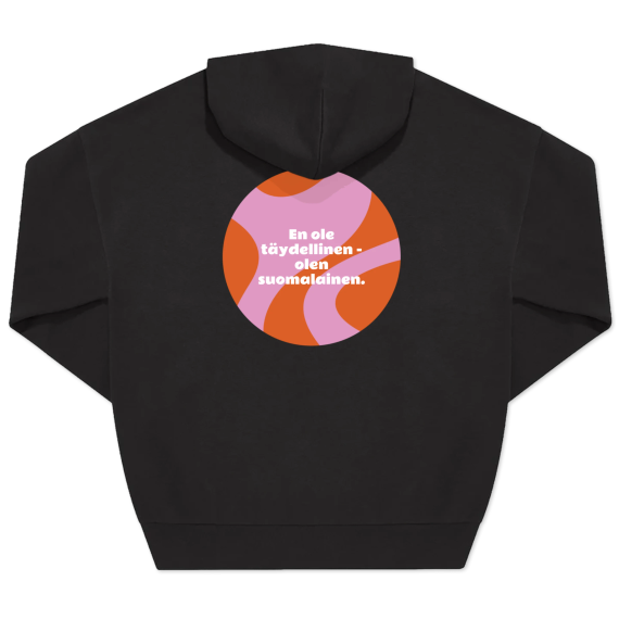 Huppari Unisex Musta Painatus takana Huppari Unisex Musta Painatus takana