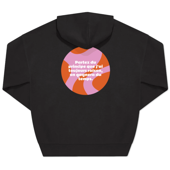 Hoodie Noir unisexe Imprimé au dos Hoodie Noir unisexe Imprimé au dos
