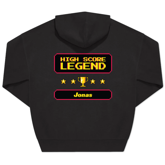 Hoodie Unisex Svart Tryck baksida Hoodie Unisex Svart Tryck baksida