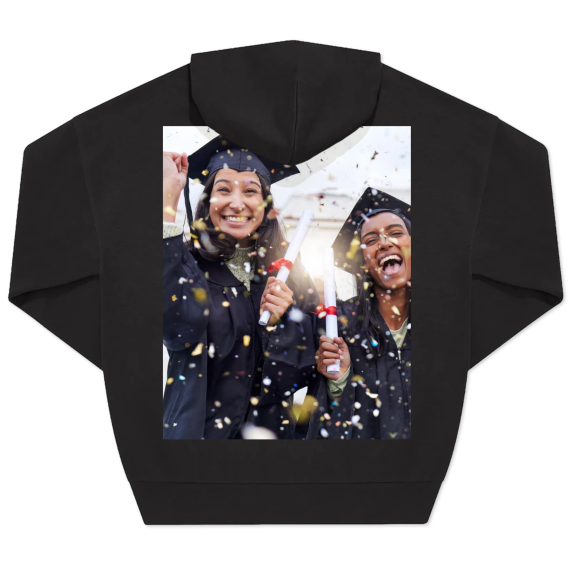 Hoodie Noir unisexe Imprimé au dos Hoodie Noir unisexe Imprimé au dos