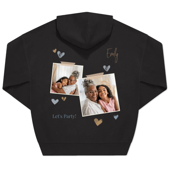 Hoodie Noir unisexe Imprimé au dos Hoodie Noir unisexe Imprimé au dos